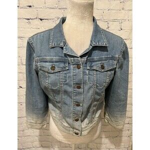 Jessica Simpson Denim Jacket Embroidered Western Jean Jacket Medium